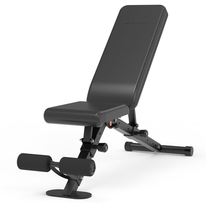 leikefitness Adjustable Weight Bench Foldable Workout Exercise Bench with Automatic Lock for Upright Incline Decline and Flat Full Body Exercise