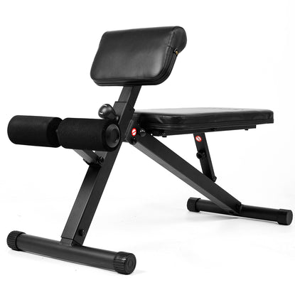 leikefitness Roman Chair Adjustable Weight Bench Foldable Workout Exercise Bench Full Body Strength Training Preacher Curls Bench