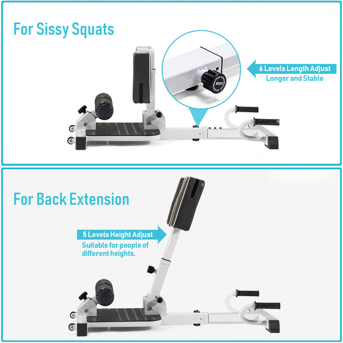 leikefitness Deluxe Multi-Function Deep Sissy Squat Bench Home Gym Workout Station Leg Exercise Machine 8400