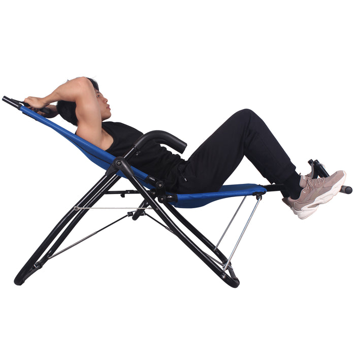 leikefitness Ab Exercise Chair Core Strengthening Lightweight Foldable Sport Abdominal Exerciser Strength Training Inversion Equipment AB3900(Blue)