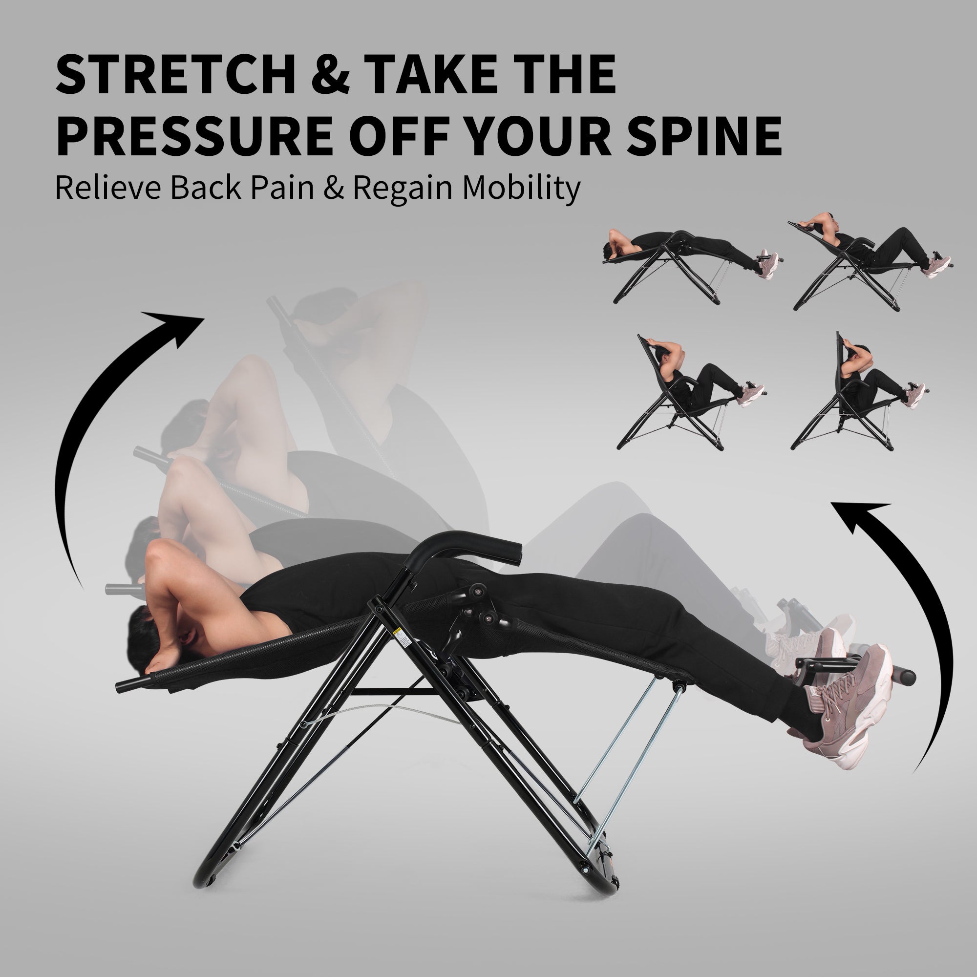 leikefitness Ab Exercise Chair Core Strengthening Lightweight Foldable Sport Abdominal Exerciser Strength Training Inversion Equipment (Black)