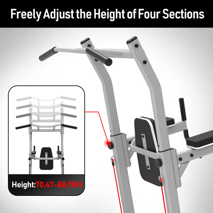 leikefitness Multifunction Power Tower Exercise Equipment,Pull Up Dip Station,Height Adjustable for Home Gym Strength Training Fitness Equipment,Dip Stands,Pull Up Bars,Push Up Bars,VKR