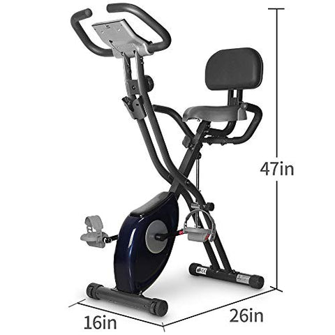 leikefitness LEIKE X Bike Ultra-Quiet Folding Exercise Bike, Magnetic Upright Bicycle with Heart Rate,LCD Monitor and easy to assemble