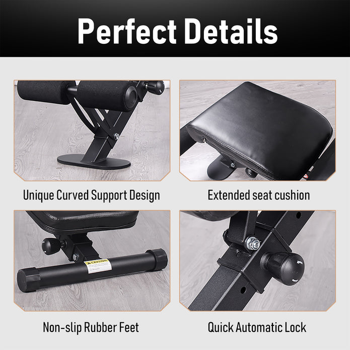 leikefitness Adjustable Weight Bench Foldable Workout Exercise Bench with Automatic Lock for Upright Incline Decline and Flat Full Body Exercise