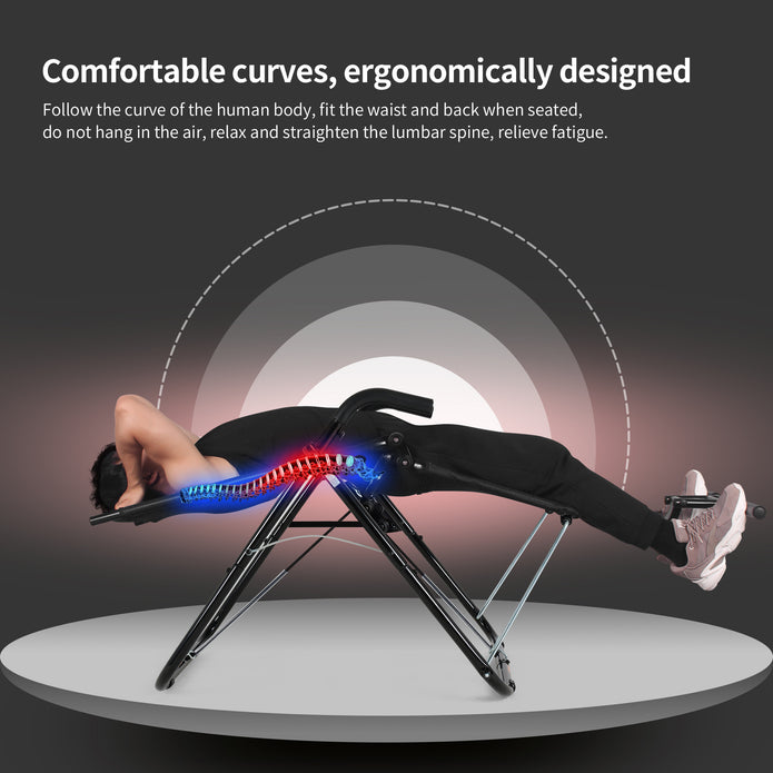 leikefitness Ab Exercise Chair Core Strengthening Lightweight Foldable Sport Abdominal Exerciser Strength Training Inversion Equipment (Black)