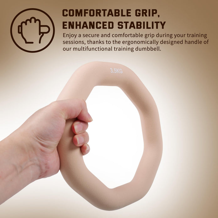 Leikefitness Weight Ring 2-in-1 Kettlebell & Dumbbell, cast iron+PVC coating, Yoga Exercise, Aerobics, Core Training, 4 in a set (0.33LB + 5.5LB + 7.7LB + 9.9LB)