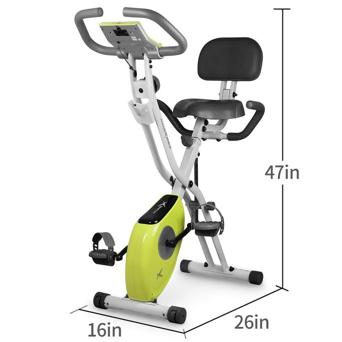 leikefitness LEIKE X Bike Ultra-Quiet Folding Exercise Bike, Magnetic Upright Bicycle with Heart Rate,LCD Monitor and easy to assemble