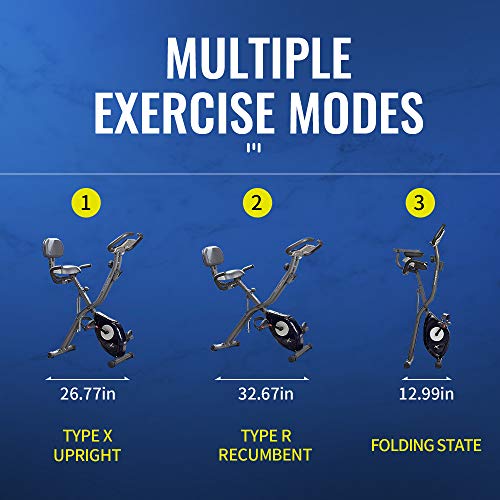 leikefitness LEIKE X Bike Ultra-Quiet Folding Exercise Bike, Magnetic Upright Bicycle with Heart Rate,LCD Monitor and easy to assemble