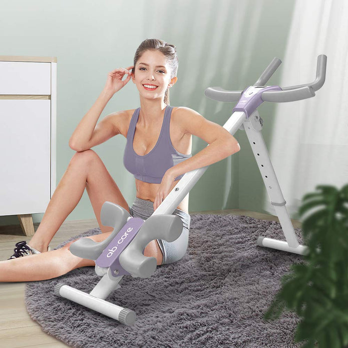 leikefitness Height Adjustable Ab Trainer Abdominal Whole Body Workout Machine Waist Cruncher Core Toner Leg Thighs Buttocks Shaper with LCD Monitor AB9380