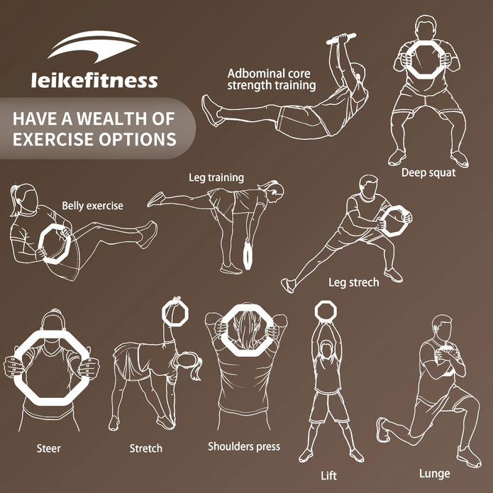 Leikefitness Weight Ring 2-in-1 Kettlebell & Dumbbell, cast iron+PVC coating, Yoga Exercise, Aerobics, Core Training, 4 in a set (0.33LB + 5.5LB + 7.7LB + 9.9LB)