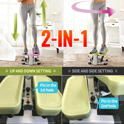 LeikeFitness Premium Portable Climber Stair Stepper & Waist Fitness Twister Step Machine with LCD Monitor ST6600